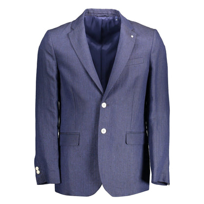 Gant Elegant Blue Linen Classic Jacket Gant