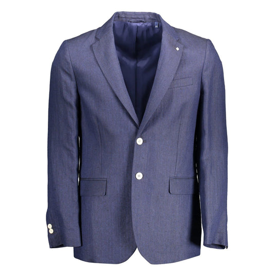 Gant Elegant Blue Linen Classic Jacket Gant