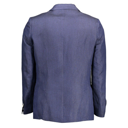 Gant Elegant Blue Linen Classic Jacket Gant