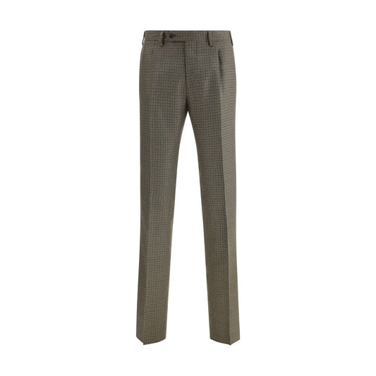 Germano Brown Fleece Wool Casual Pants Germano