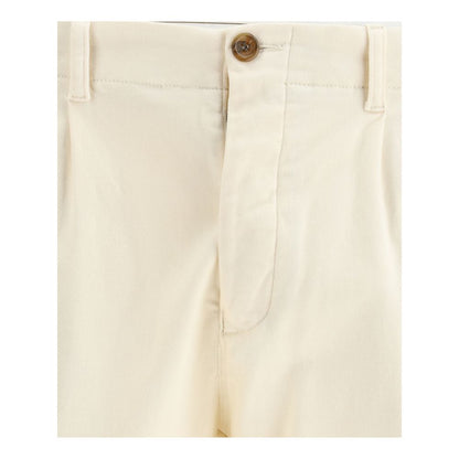 Germano Cream Cotton Casual Pants