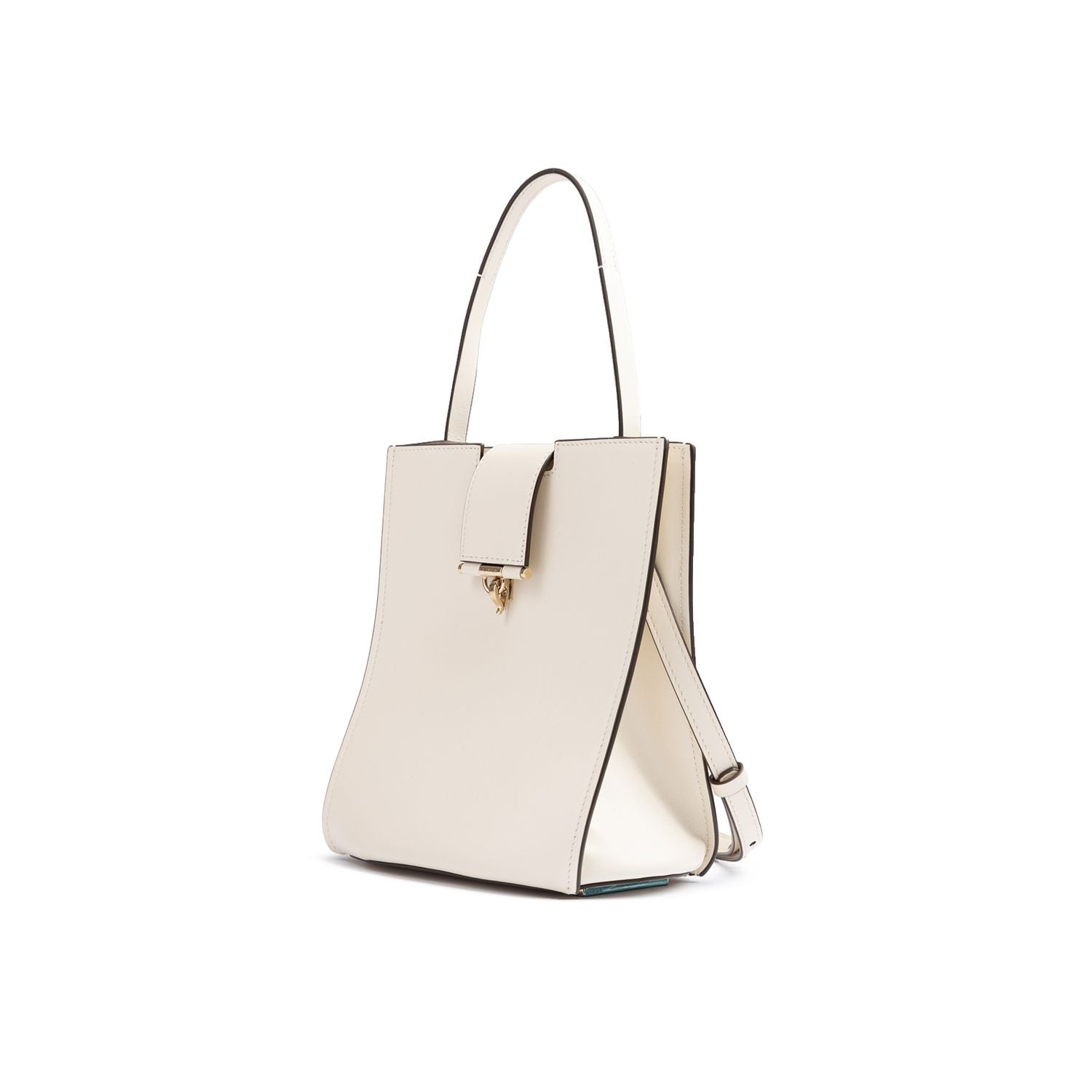 Giada White Leather Shoulder Bag