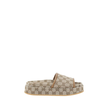 Gucci Beige Polyamide Flat Sandals Gucci