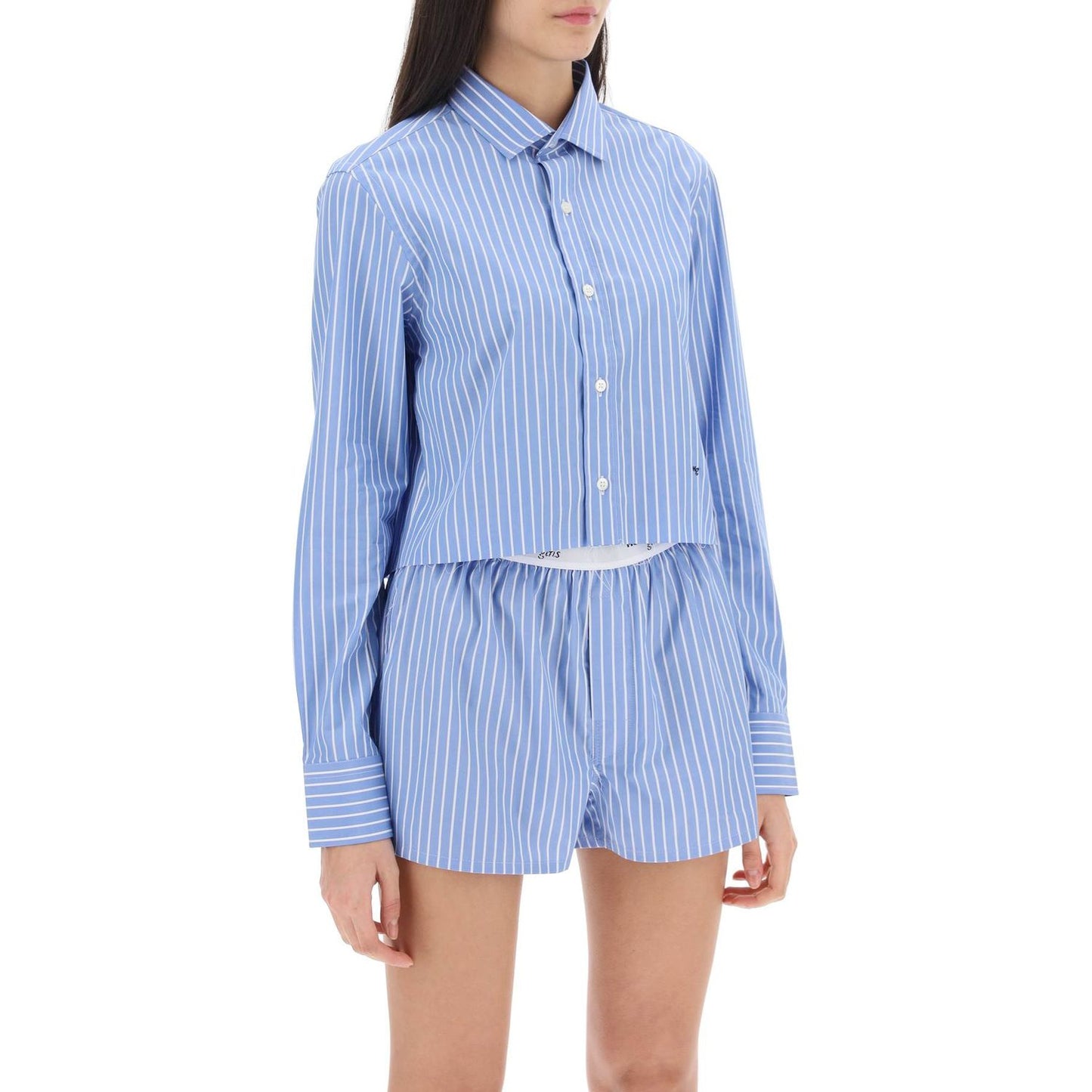 Homme Girls cropped striped poplin shirt Topwear Homme Girls