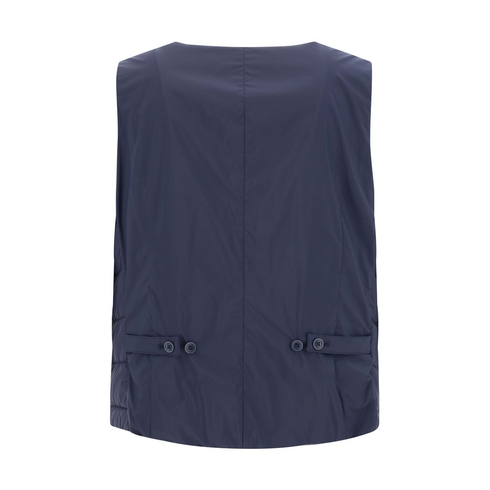 Herno Blue Polyamide Sleveless Jacket Herno