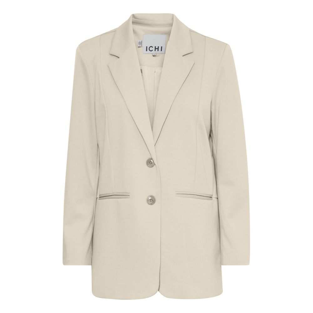 ICHI Beige Recycled Polyester Blazer ICHI