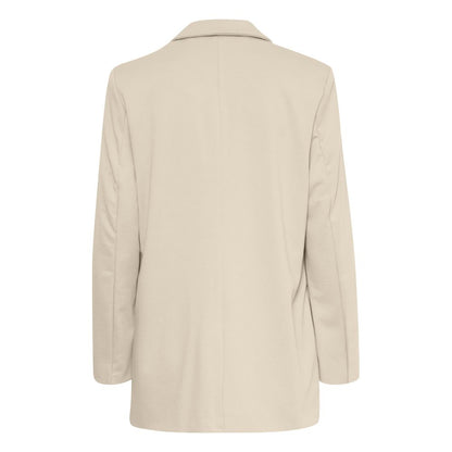 ICHI Beige Recycled Polyester Blazer ICHI