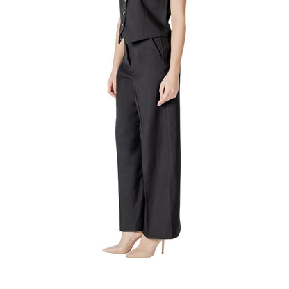 ICHI Black Polyester Pant ICHI