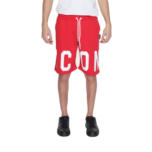 Icon Red Cotton Bermuda Shorts Icon