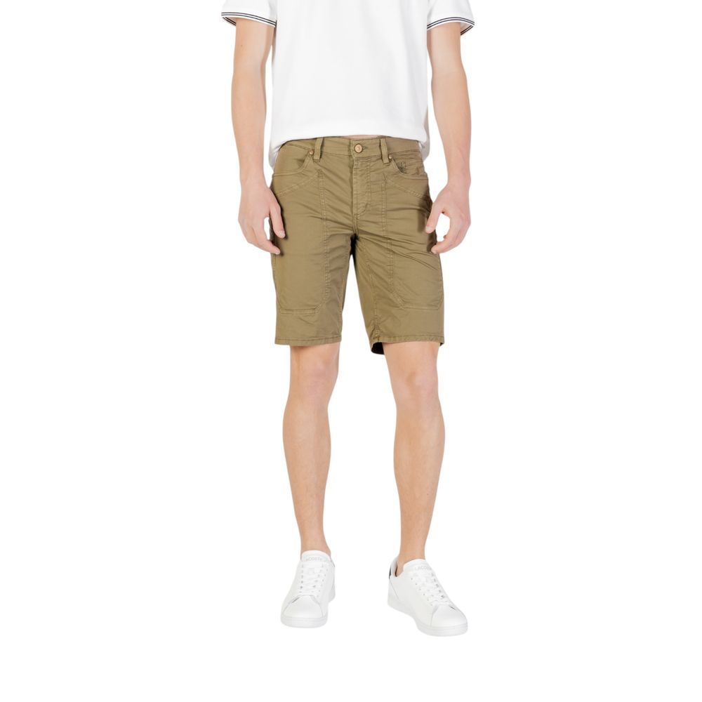 Jeckerson Green Cotton Bermuda Shorts Jeckerson