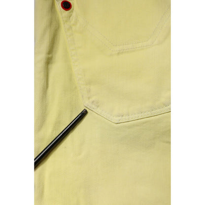 Jeckerson Yellow Mid Waist Straight Fit Men Denim Trouser Jeans Jeckerson