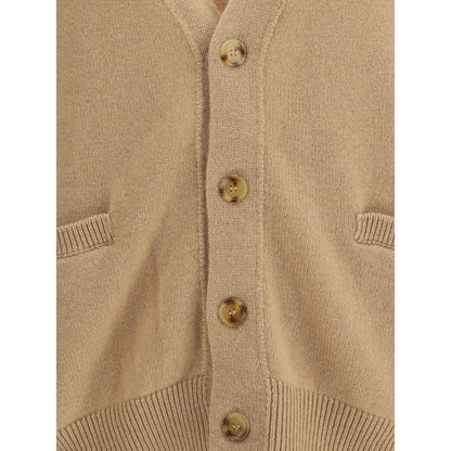 Laneus Beige Merino Wool Cardigan