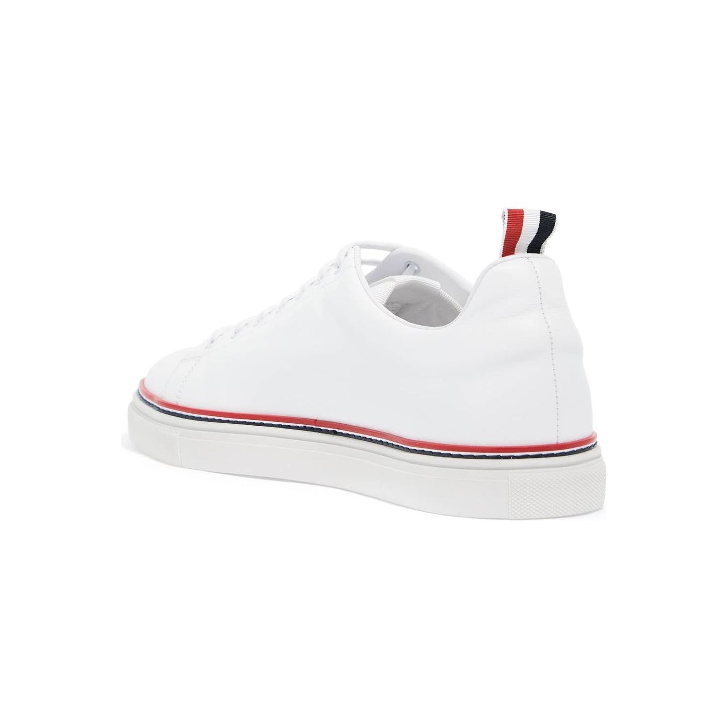 Thom Browne smooth leather sneakers with tricolor detail. Sneakers Thom Browne