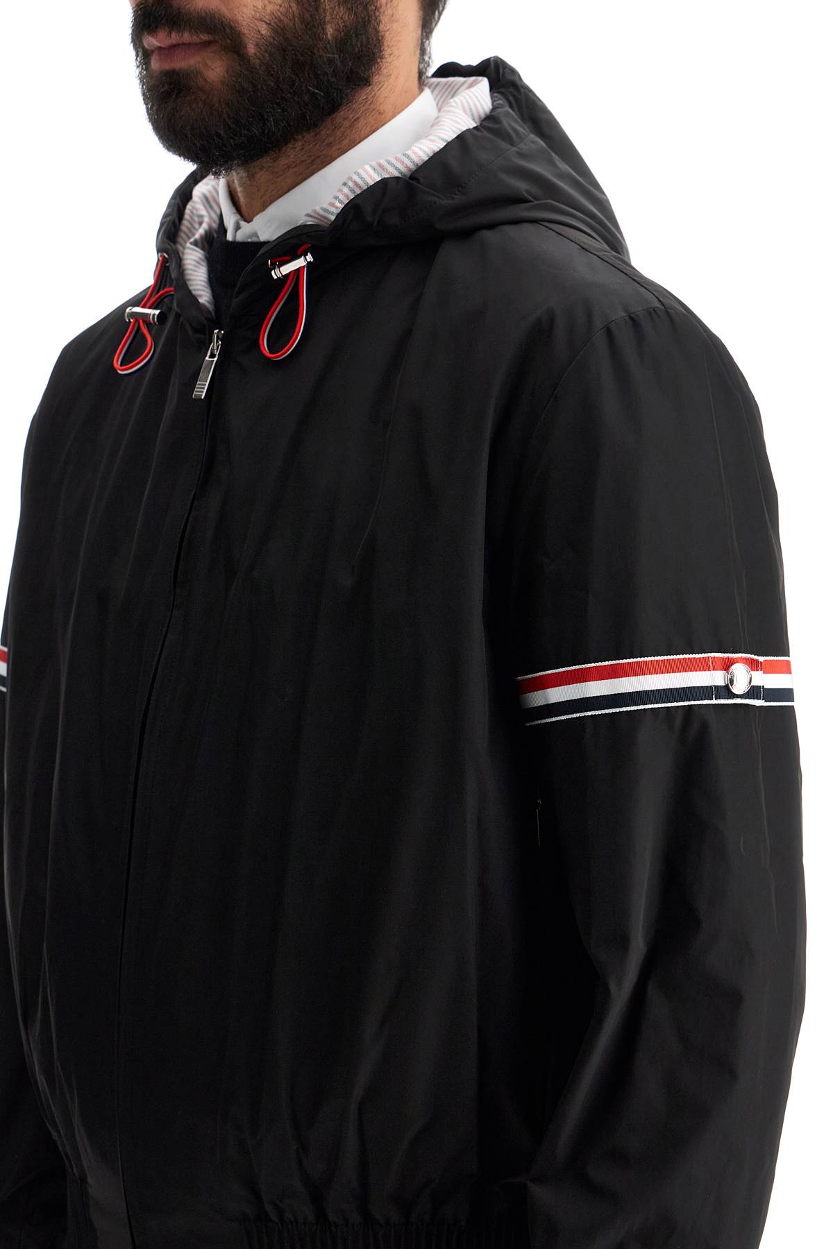 Thom Browne short jacket with tricolor inserts