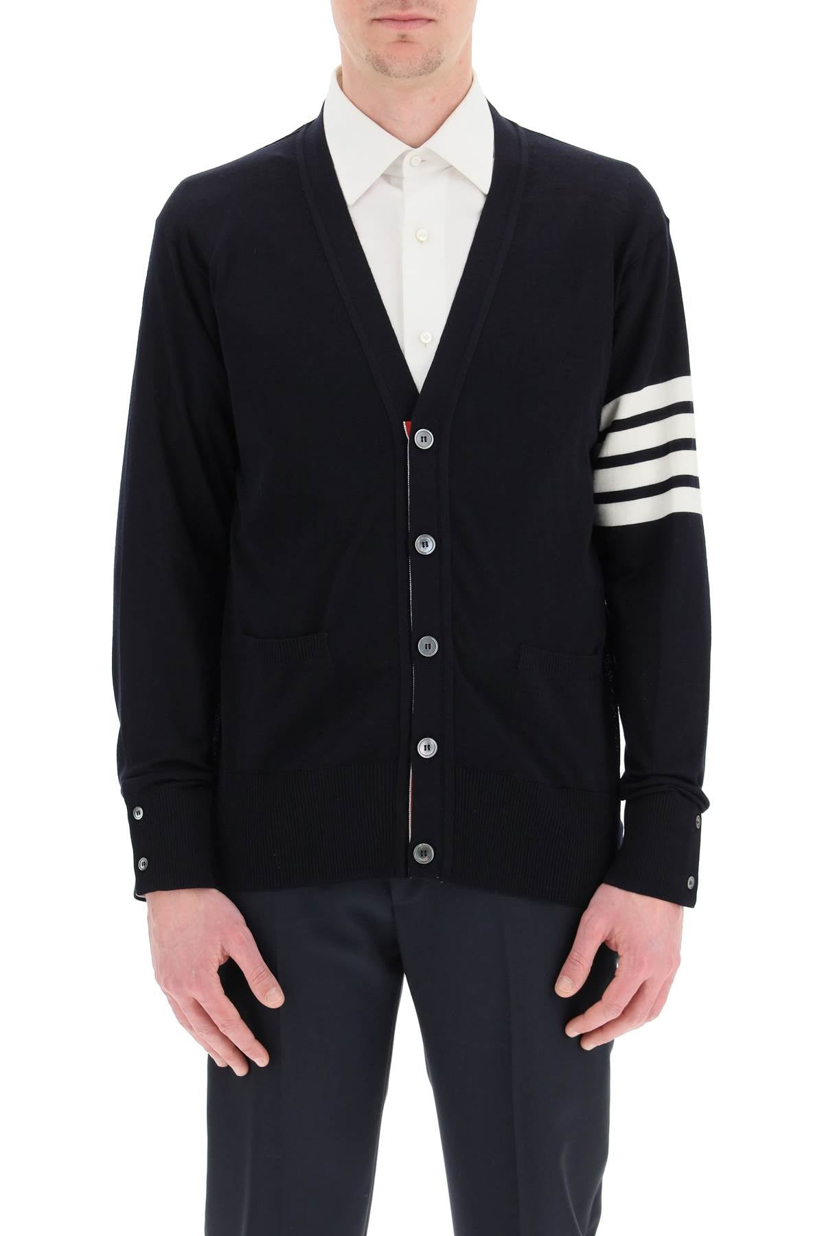 Thom Browne merino wool 4-bar cardigan Knitwear Thom Browne