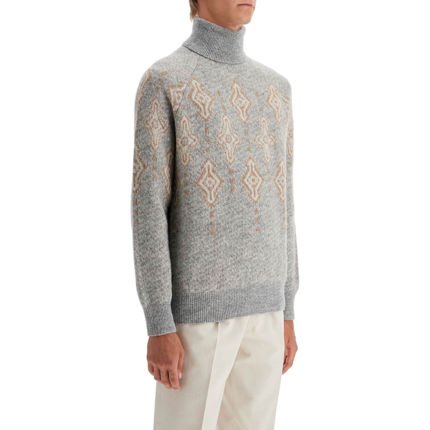 Brunello Cucinelli geometric jacquard turtleneck sweater Knitwear Brunello Cucinelli