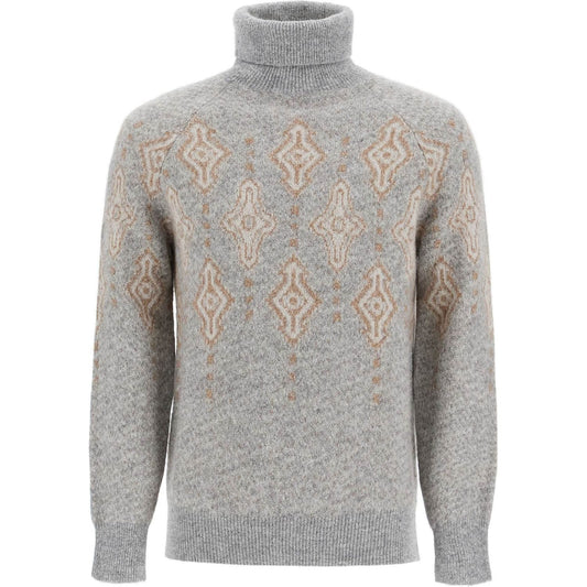 Brunello Cucinelli geometric jacquard turtleneck sweater Knitwear Brunello Cucinelli