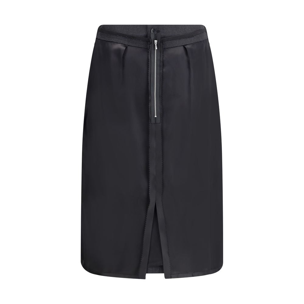 Margiela Black Polyester Midi Skirt Margiela