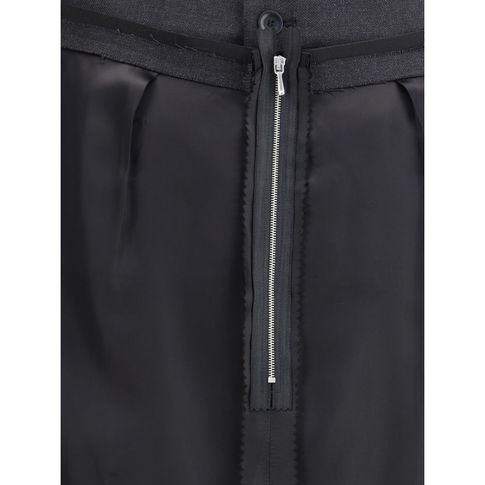 Margiela Black Polyester Midi Skirt Margiela