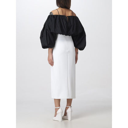 PINKO White Polyester Midi Skirt