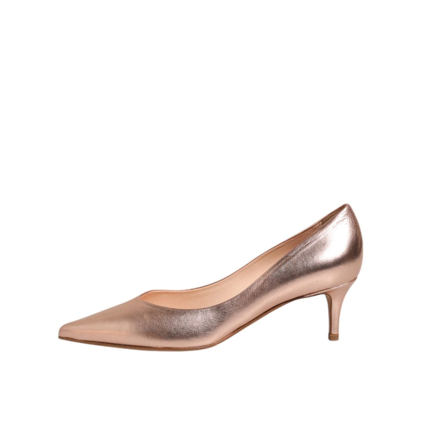 Prosperine Pink Leather Pumps Stiletto Heels Slip On Shoes