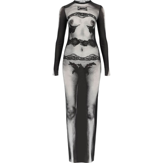 JEAN PAUL GAULTIER long mesh dress 'body lace marinière Dresses JEAN PAUL GAULTIER