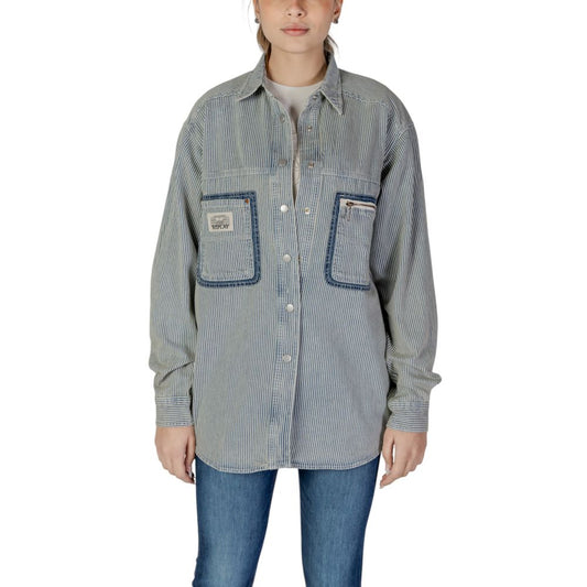 Replay Blue Cotton Blouse Replay