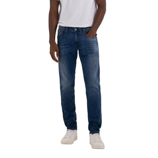 Replay Blue Cotton Straight-Leg Jeans Replay