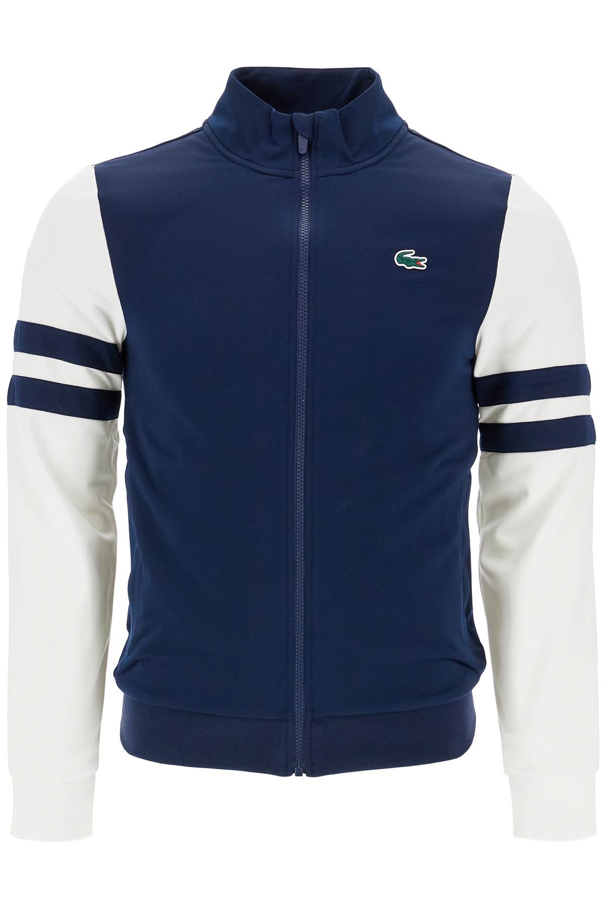 Lacoste full zip sweatshirt with contrasting sleeves