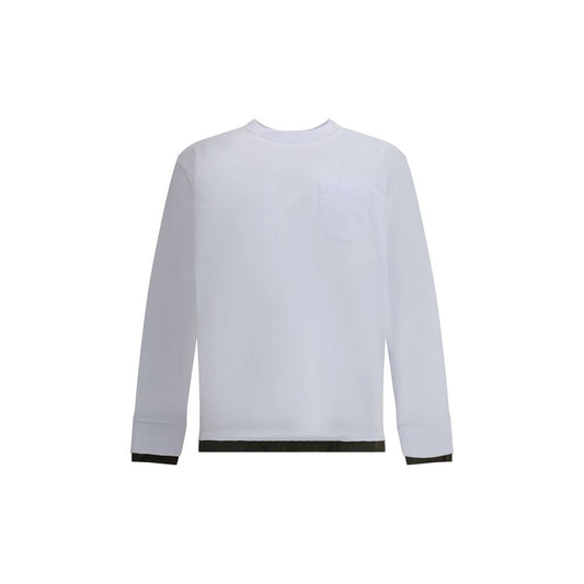 Sacai White Cotton Long Sleeve T-Shirt Sacai
