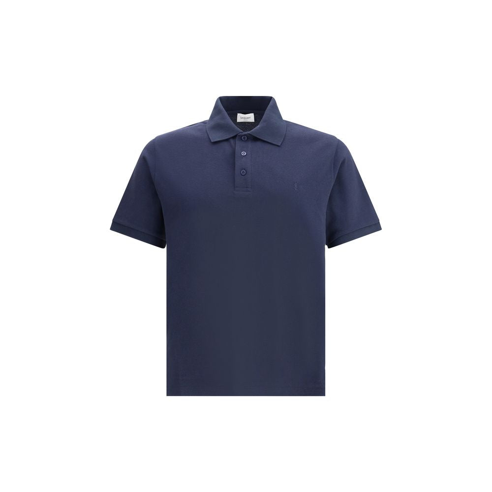 Saint Laurent Blue Cotton Polo Shirt