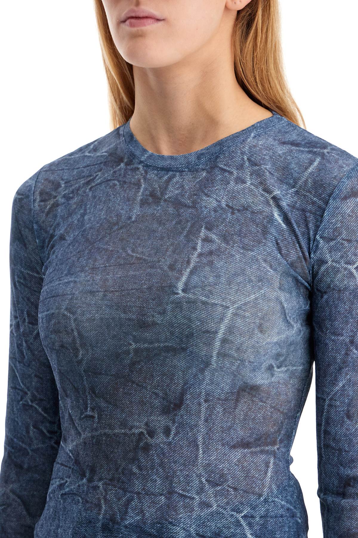 Ganni Ganni long-sleeved denim effect top for