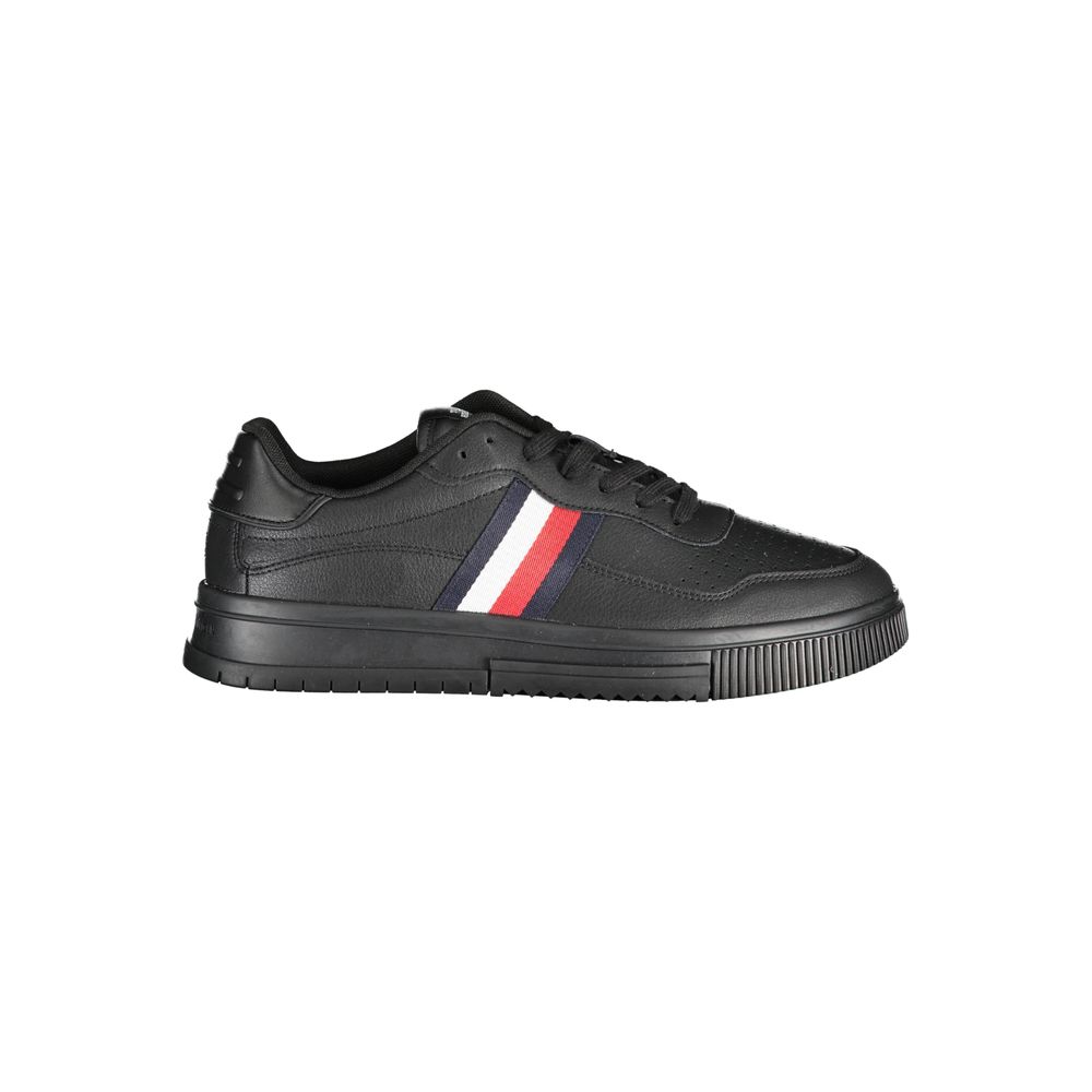 Tommy Hilfiger Black Leather Men's Sneaker