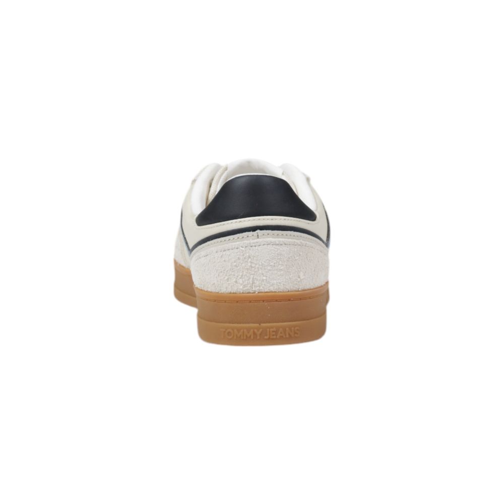 Tommy Hilfiger Jeans Cream Leather Low Top Sneakers