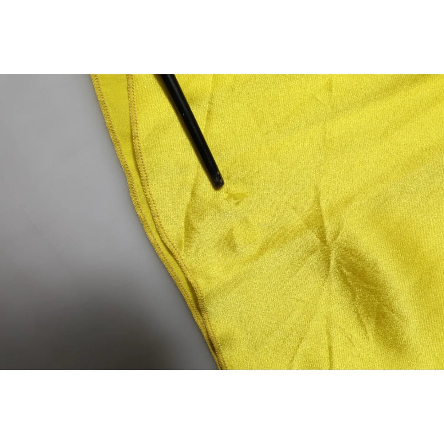 Tonello Yellow Silk Satin Slip Maxi Spaghetti Strap Maxi Dress