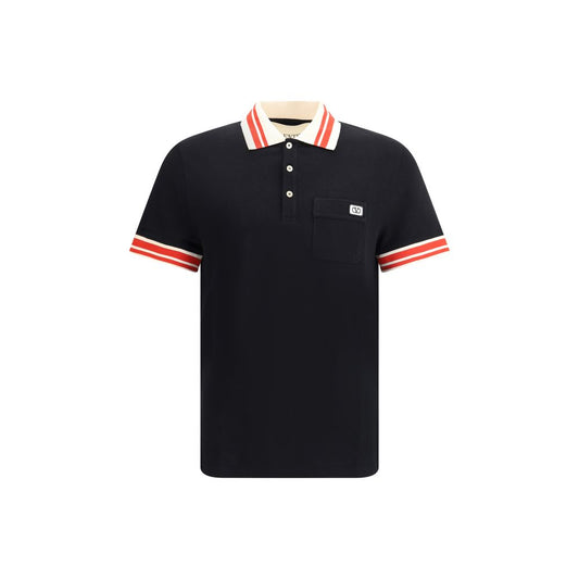 Valentino Black Cotton Polo Shirt Valentino