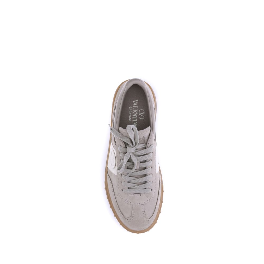 Valentino Garavani Beige Calf Leather Bos Taurus Low Top Sneakers