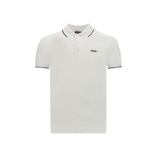 ZEGNA White Elastane Polo Shirt ZEGNA