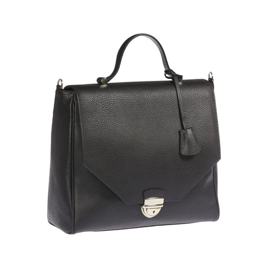 Elegant Embossed Leather Handbag Trussardi