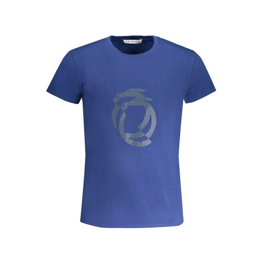 Blue Cotton T-Shirt Trussardi