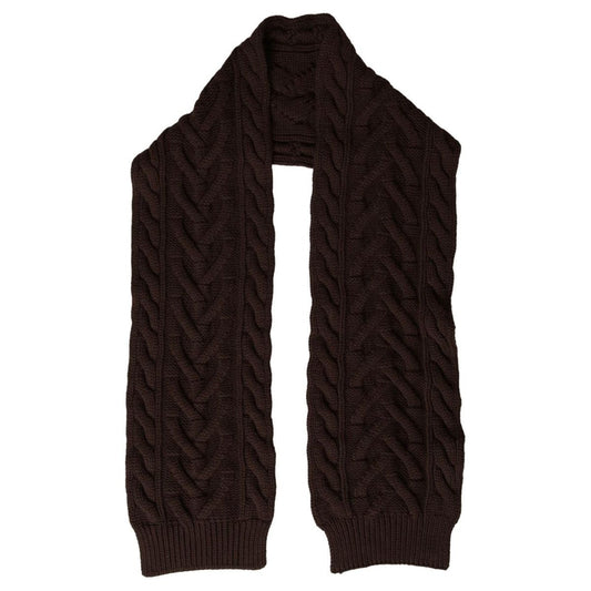 Dolce & Gabbana | Brown Cashmere Knit Neck Wrap Shawl Scarf| McRichard Designer Brands   