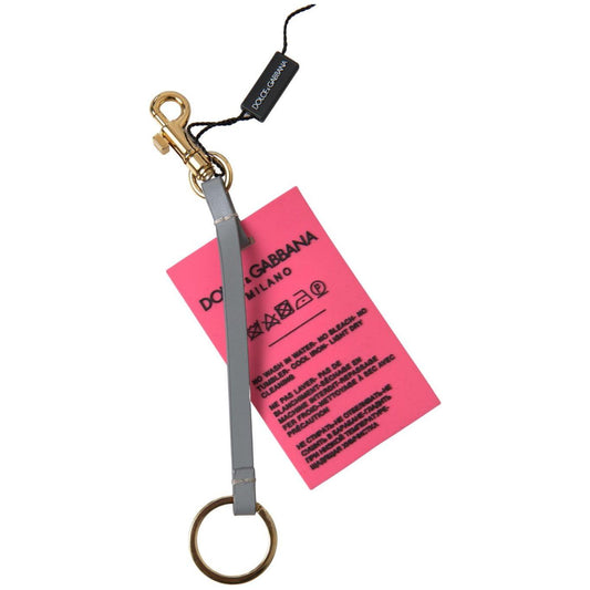 Dolce & Gabbana | Pink Silicone DG Logo Gold Brass Keyring Women Keychain | McRichard Designer Brands