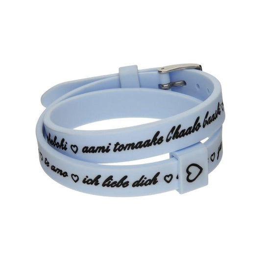 Il MEZZOMETRO Mod. I LOVE YOU SILVER - Bracciale in silicone/silicone bracelet DESIGNER FASHION JEWELLERY IL MEZZOMETRO