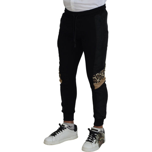 Dolce & Gabbana | Black Polyester Skinny Jogger Men Pants | McRichard Designer Brands