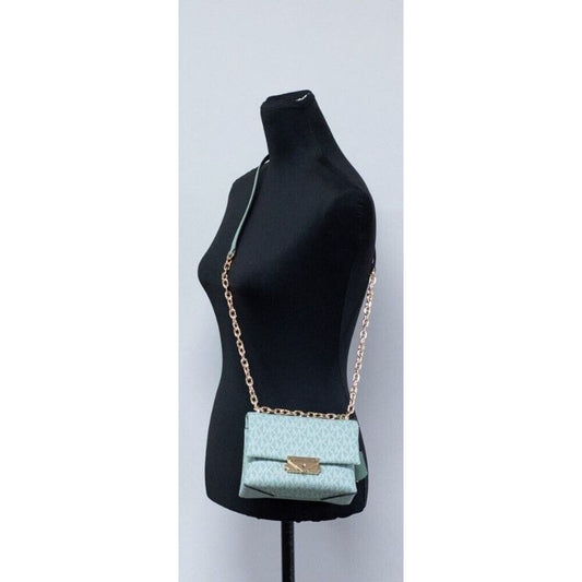 Michael Kors | Cece Small Sea Green Signature PVC Convertible Flap Crossbody Bag  | McRichard Designer Brands