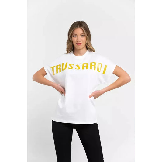Trussardi | White Cotton Tops & T-Shirt | McRichard Designer Brands