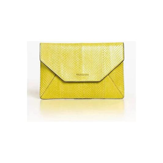 Trussardi | Yellow Leather Clutch Bag | McRichard Designer Brands